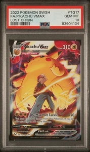 PSA 10 GEM MINT Pikachu VMAX TG17/TG30 Lost Origin Holo Pokemon Card - Picture 1 of 2
