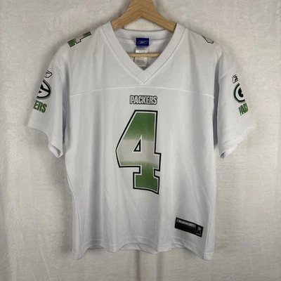 NFL Mujer Brett Favre #4 Green Bay Packers Camiseta Fútbol Blanco Verde Grande Foto 1 de 4