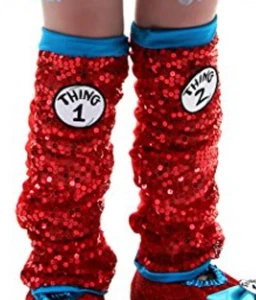 Dr. Seuss Seussville Thing 1 & 2 Adult Costume Leg Warmers Child 3-6 B9 - Picture 1 of 1