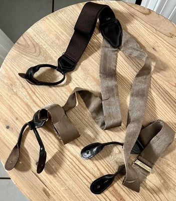 Tirantes ajustables de seda vintage sin marca para hombre topo hechos en Inglaterra Foto 1 de 4