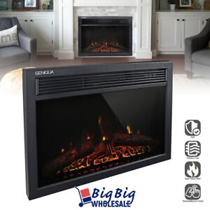 1400W 23" Freestanding Electric Fireplace Insert Heater Adjustable Flame Remote