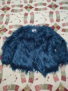 Appaman Faux Fur Jacket Ink Blue Girls Coat Toddler Kids Size 8 NEW!! - Picture 1 of 3