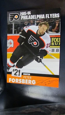 Foto de hockey firmada por Peter Forsberg 2005-2005 Flyers Foto 1 de 3