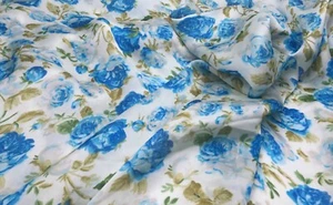 NUEVA Preciosa Tela de Estampado Floral Satén Suave de Diseñador de Clase Alta - Imagen 1 de 6
