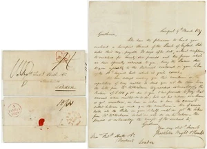 1829 LETTER SHACKLETON WRIGHT LIVERPOOL BRANCH BoE BANK to HUTH INSPECTORS CROWN - Picture 1 of 4