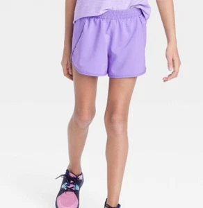 Girls' Lightweight Elastic Waistband Run Shorts Brief Liner Violet XS - Picture 1 of 6