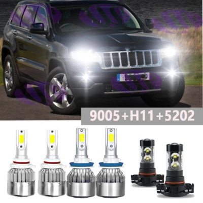 Combo Faro LED + Kit Faros Antiniebla Para Jeep Grand Cherokee 2011 2012 2013 Foto 1 de 4
