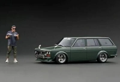 1/18 Ignition Model Datsun Bluebird 510 Wagon Green w/ Mr. Jun Imai Box IG3355 - Image 1 of 4