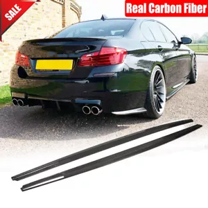 Alerón labial de extensión de faldón lateral de carbono real para BMW F10 550i M-Sport M5 2011-16 - Imagen 1 de 12