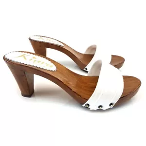 Zuecos Mujer Blanco Despedidas Made IN Italy 35 Al 41 - Talón 8-K5101 Blanco - Imagen 1 de 7
