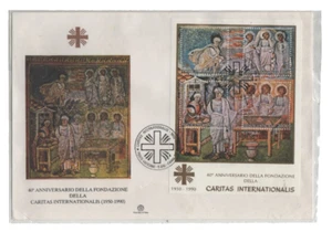 Vatican 1990 International Caritas Biblical Accounts Arts Mosaic Religion 3 FDC - Picture 1 of 2