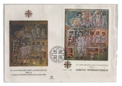 Vatican 1990 International Caritas Biblical Accounts Arts Mosaic Religion 3 FDC - Image 1 of 2