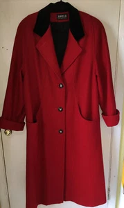 Vintage Jofeld Red Wool Blend Jacket Coat USA Women’s Size 12 - Picture 1 of 18