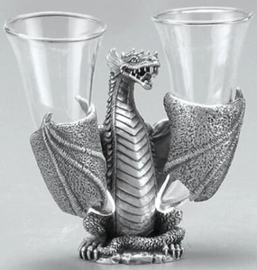 Double Dragon Rhyton Shot Glass And Stand Game Of Thrones Inspired Drinking Bar - Picture 1 of 19
