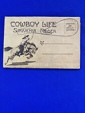 F.W.SCHULTZ COWBOY LIFE SOUVENIR FOLDER WITH 22 REPRODUCTION OF 1907 PAINTINGS