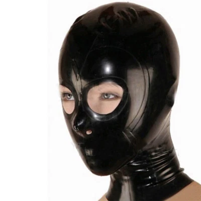 Latex Hood Open Eyes and Nostrils Handmade Rubber Mask Club Wear Costumes - Image 1 of 4