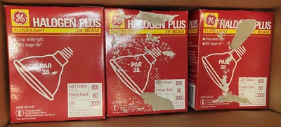 Qty of 6 GE PAR38 Halogn Bulb 60W 800 Lumens 120vac In/Out Door Floodlight - Image 1 of 2