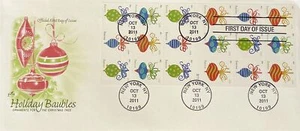 Artcraft #10 Envelope 4582a Holiday Baubles #10 Booklet Pane of 18 - Picture 1 of 1