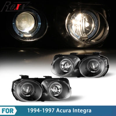 Par de faros proyectores para Acura Integra Halo 1994 1995 1996 1997 Foto 1 de 4