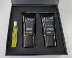 Gucci Envy Men 3pc Set (7ml/.24oz EDT Rollerball, 1.7oz A/S Balm, 1.7oz S. Gel) - Picture 1 of 1