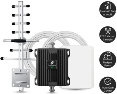 Cell Phone Signal Booster 3G 4G LTE 1700/2100MHz Band 66 & Band 4 Repeater Kit - Image 1 of 4