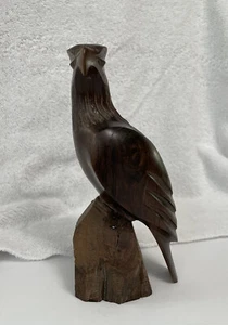 Hand Carved 6” Eagle, Falcon, Hawk, Bird Of Prey Wood Statue Home Decor - Picture 1 of 12