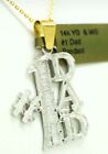 #1 Dad Pendant 14k White  Gold *** Free Shipping ** Made In Usa