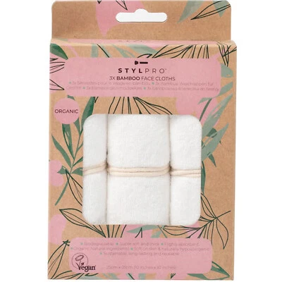 STYLPRO Bambus langlebige wiederverwendbare superweiche & flauschige Gesichtstücher *3er Pack* - Bild 1 von 4