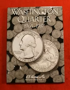 1965-1987 Washington quarter Harris Folder Book 43 coins circulated non silver - Picture 1 of 6