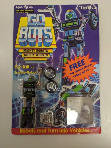 Rare 1985 Tonka gobots Cy-kill Black Green Variant Action Figure New Old Stock Cover
