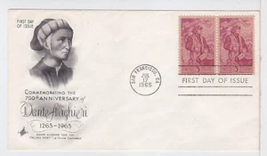 TurtlesTradingPost- Dante Alighieri #1268- 1965- FDC Artcraft Cachet- Pair - Picture 1 of 1