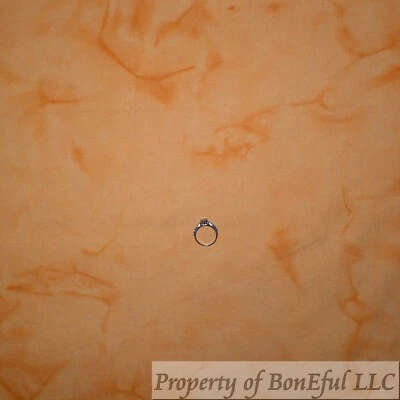 BonEFul FQ Cotton Quilt Peach Orange Tonal Batik Crinkle Texture Blender Pumpkin - Image 1 of 4