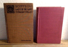 Sir Walter Scott Lady of the Lake  and The Monastery LOT of 2 Antique Books