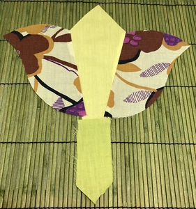 Vintage Tulip Applique Unapplied 11.5 x 10.5" Handmade Brown Flowers Yellow - Picture 1 of 3