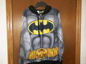 Batman Gray Zipper Hoodie hooded NWT Small - 2XL VHTF - Picture 1 of 4