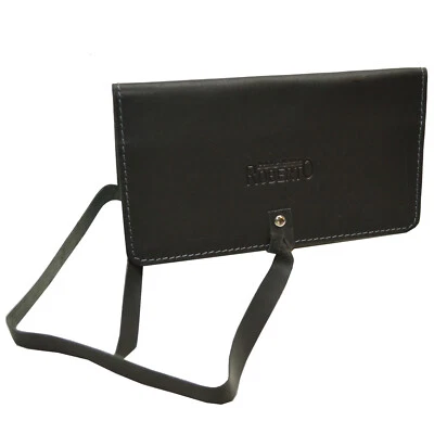 Tabaktasche aus Echtem Leder mit Paper Fach Tabakbeutel Drehertasche (schwarz)