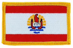 FLAG PATCH PATCHES FRENCH POLYNESIA TAHITI IRON ON COUNTRY EMBROIDERED SMALL - Bild 1 von 1