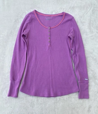 Women’s Columbia Omni Wick Orchid Long Sleeve Henley Neck Waffle Knit Shirt M - Image 1 of 4
