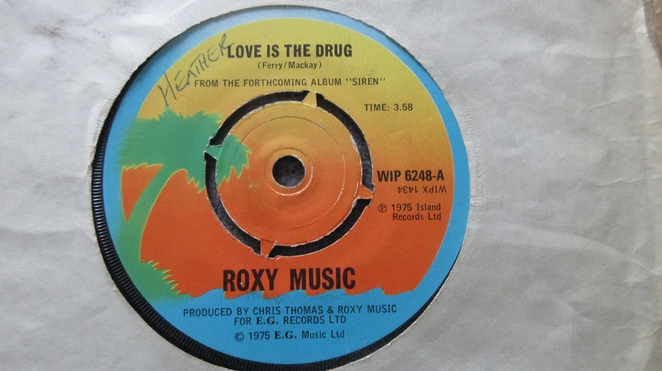 Roxy Music Love is the Drug 7" 1975 **EX** - Image 1 of 1