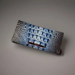 Brahmin Ady Leather Wallet Blue Croc Reptile - Picture 1 of 9