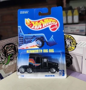 šHot Wheels 1995 #76š§Kenworth BIG RIG (T-600A) Blackā”Chrome 7-Spoke Wheels - Picture 1 of 7