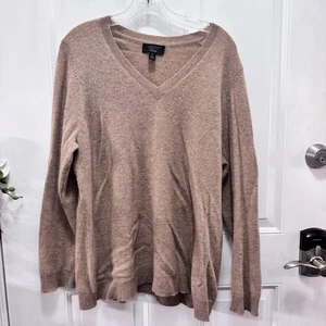 Charter Club Luxus 100% Kaschmir V-Ausschnitt Pullover Gr. 2XL Toffee Beige - Bild 1 von 8