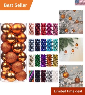 Juego de 24 Bolas de Navidad Naranja Irrompibles - Mini Adornos para Árboles Festivos Foto 1 de 4