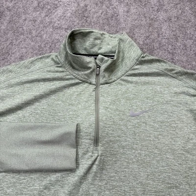 Pulôver de corrida Nike DRI-FIT Element 1/2 zíper feminino verde L camisa manga longa - Imagem 1 de 4