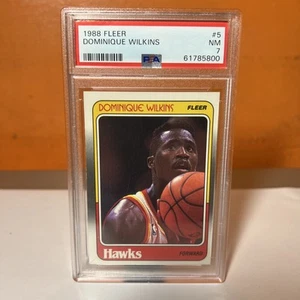 1988 Fleer Basketball #5 Dominique Wilkins Atlanta Hawks HOF PSA 7 NM - Picture 1 of 2
