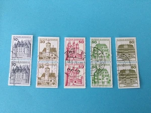 BRD, Burgen&Schlösser, 5 Werte C/D Paar, rund gestempelt, ab 1977, 10-80 Pf. - Bild 1 von 1