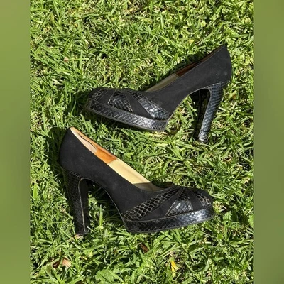 Plataformas de discoteca Terry De Havilland negras vintage años 70 talla 8 Foto 1 de 4