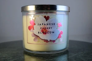 Bath Body Works Japanese Cherry Blossom 3 Wick 14.5 Oz Scented Candle - Picture 1 of 10