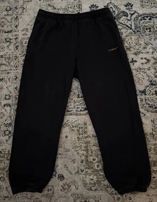 Off White Black Mens Sweat Pants Virgil Seasonal Collection Logo Print Size XXL - Image 1 of 4