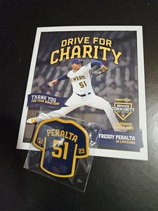 Freddy Peralta Milwaukee Brewers Drive For Charity Pin 2023 - Picture 1 of 2
